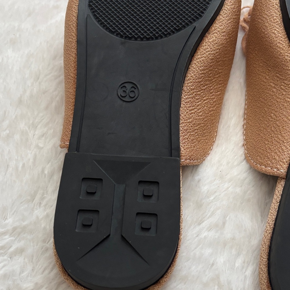 Elegant But Casual Tan Floral Women's Mules - Picture 5 of 5